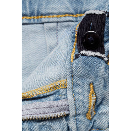 Mango Kids broek light blue denim Blauw Effen 128