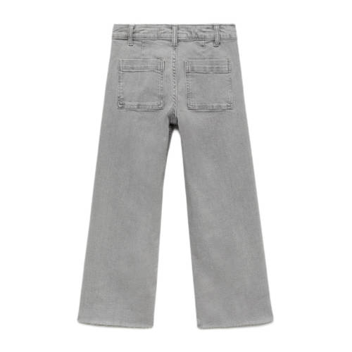 Mango Kids broek grey denim Grijs Effen 128 | Broek van