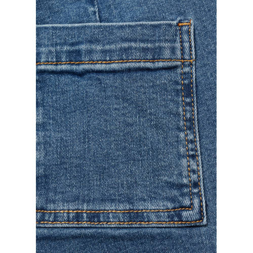Mango Kids broek changeant blauw Meisjes Denim Effen 140