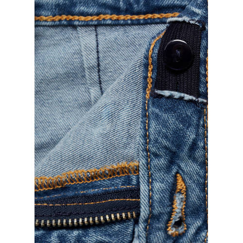 Mango Kids broek changeant blauw Meisjes Denim Effen 140
