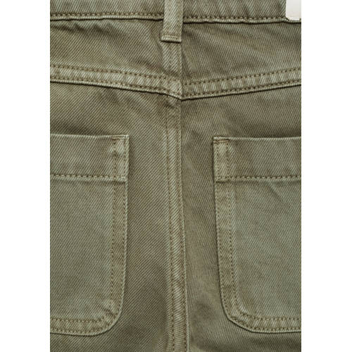 Mango Kids wide leg jeans beige kaki Groen Meisjes Denim Effen 146