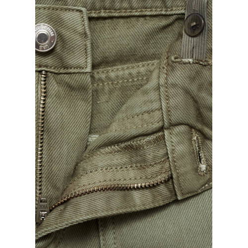 Mango Kids wide leg jeans beige kaki Groen Meisjes Denim Effen 146