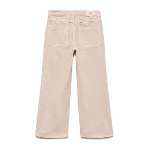 Mango Kids wide leg jeans pastelbruin Beige Meisjes Denim Effen 140