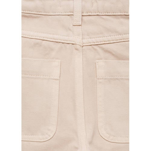 Mango Kids wide leg jeans pastelbruin Beige Meisjes Denim Effen 140