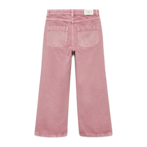 Mango Kids wide leg jeans roze Meisjes Denim Effen 140