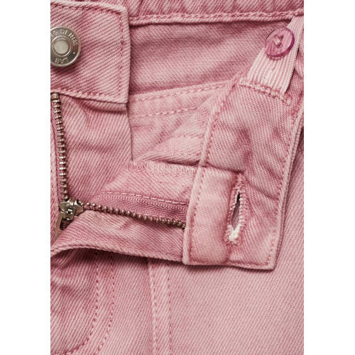 Mango Kids wide leg jeans roze Meisjes Denim Effen 140