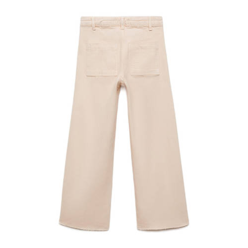 Mango Kids broek beige Meisjes Denim Effen 134 | Broek van