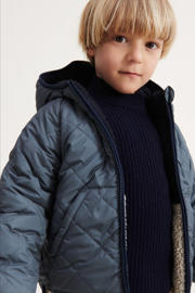 thumbnail: Liewood reversible gewatteerde winterjas Jackson blauw/wit