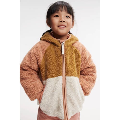 Liewood reversible gewatteerde winterjas Jackson roze/bruin/wit Meisjes Teddy Capuchon - maat 98 afbeelding