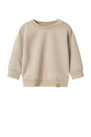 thumbnail: Lichtgrijze jongens NAME IT BABY sweater met effen, lange mouwen, ronde hals en drukknoopsluiting