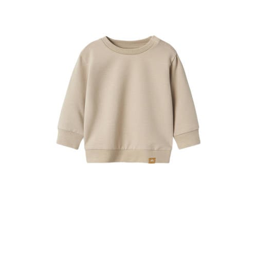 NAME IT BABY sweater zand Trui Grijs Effen - maat 80 afbeelding
