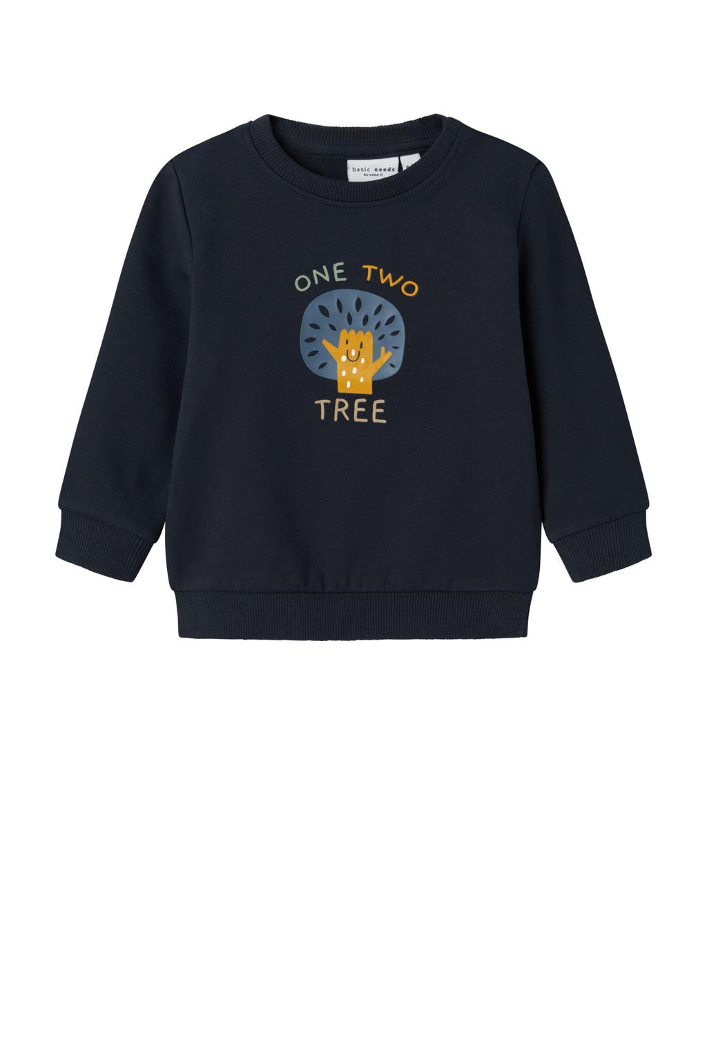 jongens NAME IT BABY sweater met printopdruk, lange mouwen en ronde hals