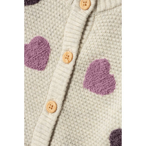 name it BABY vest NBFNEHEART met hartjes en patches beige roze Meisjes Katoen Ronde hals 74