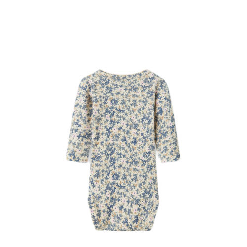 name it BABY Romper Ecru Meisjes Stretchkatoen Ronde hals Bloemen 74