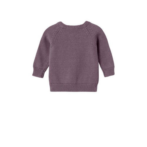 name it BABY gebloemd vest pruim ecru lichtroze Paars Meisjes Katoen V-hals 56