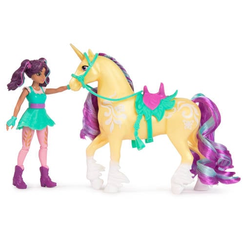 Unicorn Academy Unicorn Academy - Ava & Leaf met 2 rijaccessoires en borstel - Speelfigurenset Pop afbeelding