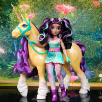 thumbnail: Unicorn Academy Ava-pop van 24 cm met 7 modeaccessoires en borstel