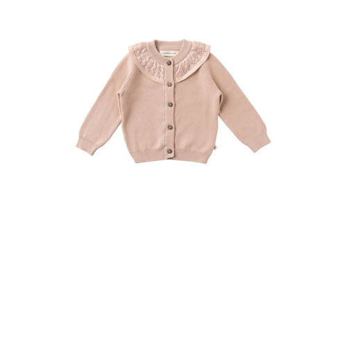 Your Wishes fijngebreid vest roze Meisjes Stretchkatoen Ronde hals Effen - maat 86/92 afbeelding