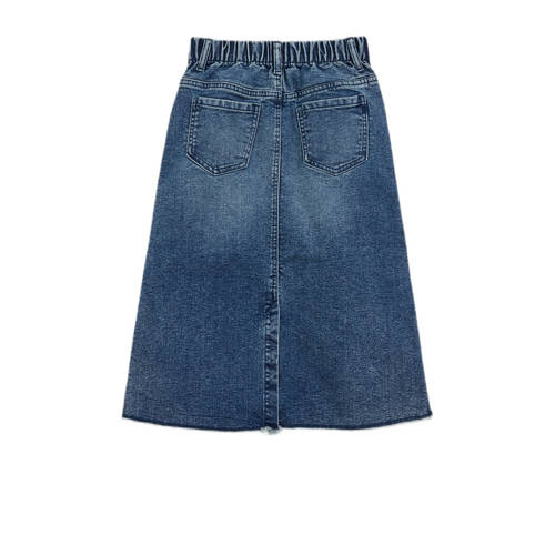 WE Fashion denim; spijkerrok medium blue denim Blauw Meisjes Stretchdenim 170 176
