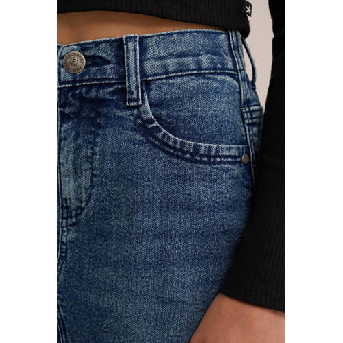 WE Fashion denim; spijkerrok medium blue denim Blauw Meisjes Stretchdenim 170 176