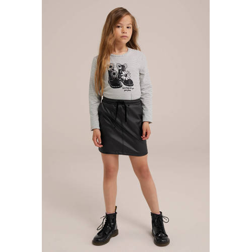 WE Fashion imitatieleer; imitatieleren rok zwart Effen 146 152