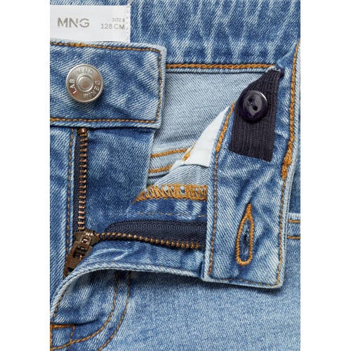 Mango Kids skinny jeans light blue denim Blauw Effen 116