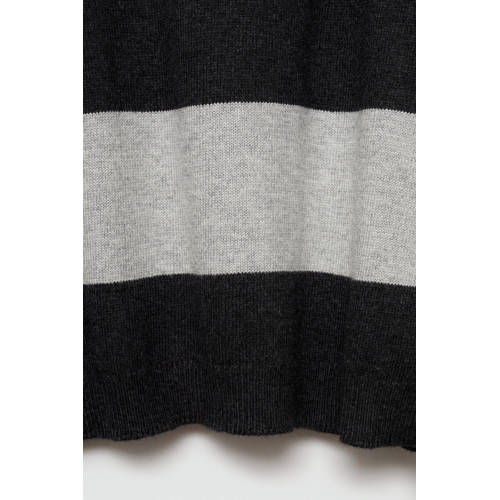 Mango Kids sweater grijs Trui Jongens Katoen Ronde hals Streep 128