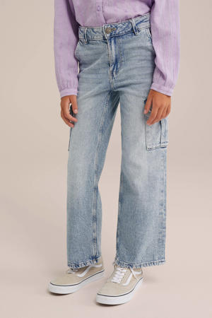 wide leg jeans light blue denim