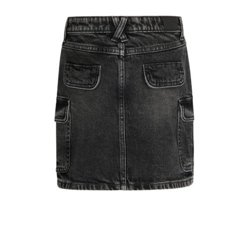 Shoeby denim; spijkerrok black denim Zwart Effen 134 140