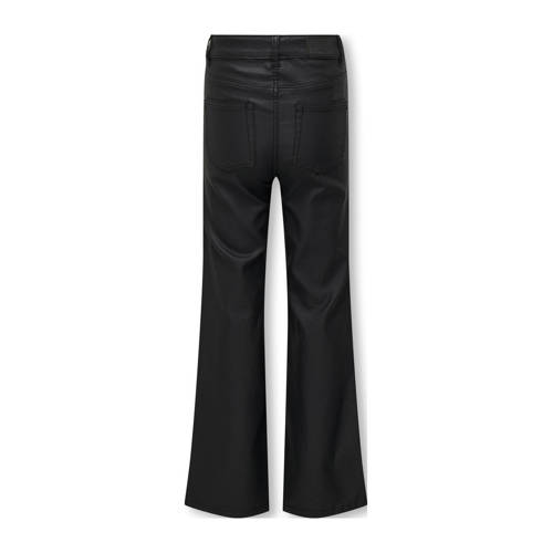 Only KIDS GIRL coated flared broek KOGJUICY zwart Meisjes Viscose Effen 134