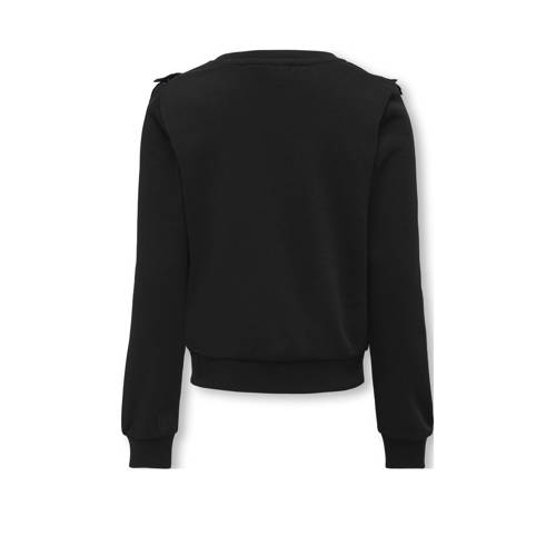 Only KIDS GIRL sweater zwart Effen 110 116 | Sweater van