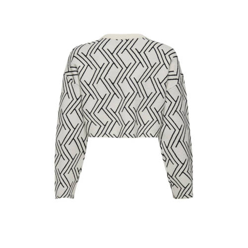 Only KIDS GIRL cropped trui wit Meisjes Viscose Ronde hals All over print 134 140
