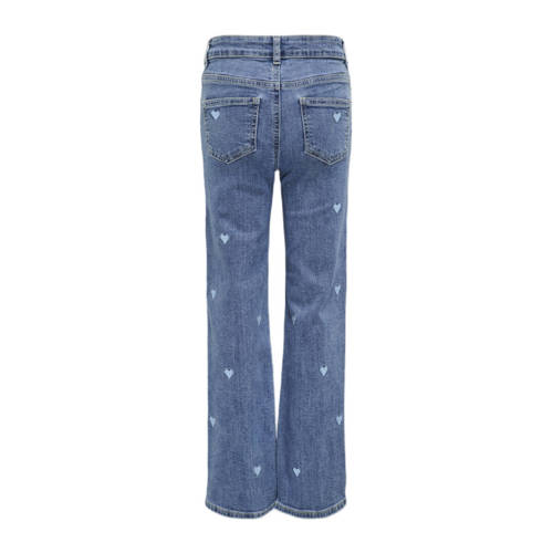 Only KIDS GIRL wide leg jeans KOGJUICY Blauw Meisjes Stretchdenim Effen 158