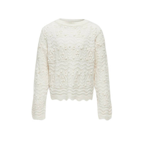 KIDS ONLY GIRL gebreide trui ecru Meisjes Acryl Ronde hals Effen