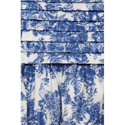 Mango Kids korte rok blauw Meisjes Katoen All over print 152