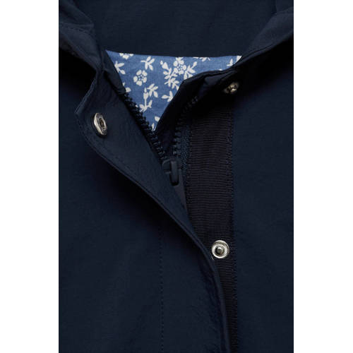 Mango Kids jas donkerblauw Meisjes Polyamide Capuchon Effen 116