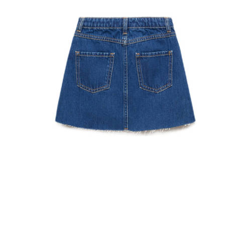 Mango Kids denim; spijkerrok medium blue denim Blauw Effen 128