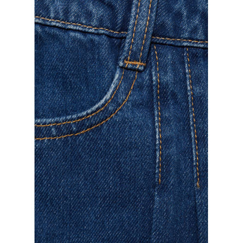 Mango Kids denim; spijkerrok medium blue denim Blauw Effen 128