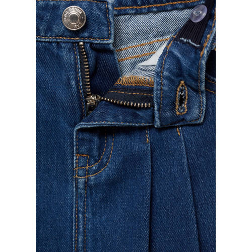 Mango Kids denim; spijkerrok medium blue denim Blauw Effen 128