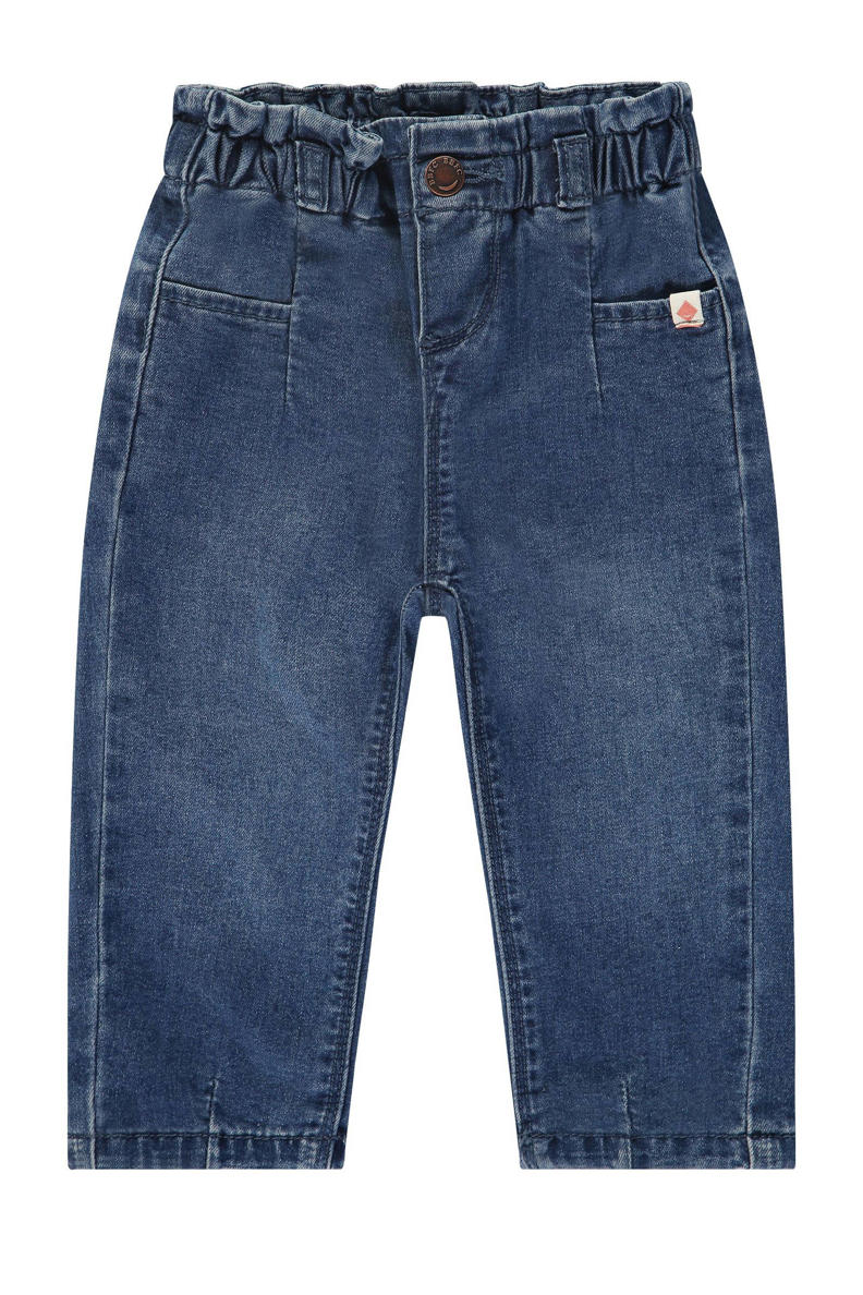 Babyhug Denim Full Length Washed Slim Fit Jeans With Stretch - Dark Blue