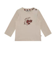 thumbnail: Beige meisjes Babyface baby longsleeve van stretchkatoen met printopdruk, lange mouwen, ronde hals en drukknoopsluiting