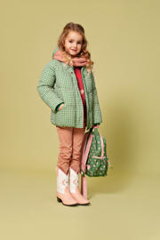 thumbnail: Stains&Stories geruite gewatteerde winterjas groen/wit