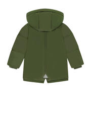 thumbnail: Groene jongens Stains&Stories winterjas van polyester met effen, lange mouwen, capuchon en rits- en drukknoopsluiting