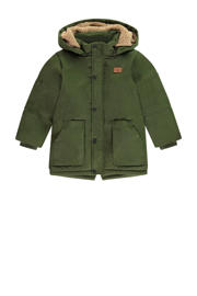 thumbnail: Groene jongens Stains&Stories winterjas van polyester met effen, lange mouwen, capuchon en rits- en drukknoopsluiting
