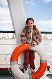 thumbnail: Stains&Stories geruite teddy winterjas roze/groen