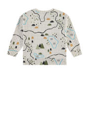 thumbnail: Ecru, groen en blauwe jongens Stains&Stories longsleeve van katoen met lange mouwen en ronde hals