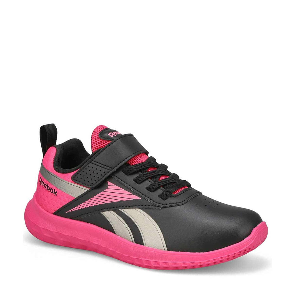 Roze en zwarte meisjes Reebok Classics Rush Runner 5 sneakers van textiel en imitatieleer/voering: textiel met veter- met klittenbandsluiting