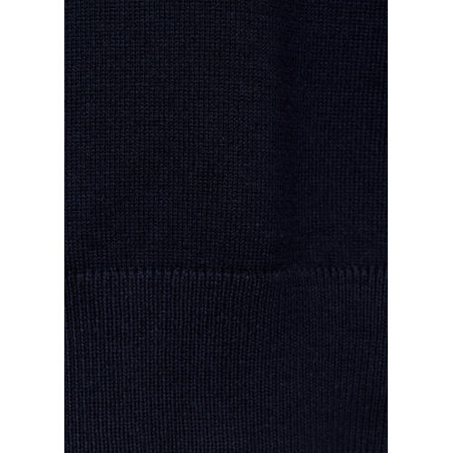 Mango Kids pullover donkerblauw Trui Meisjes Katoen V-hals Effen 140