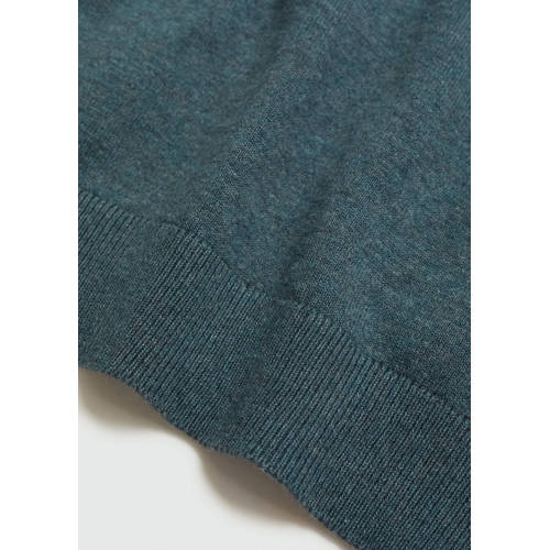 Mango Kids pullover groen Trui Meisjes Katoen V-hals Effen 164