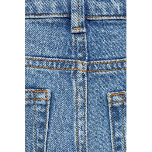 Mango Kids straight fit jeans changeant blauw Jongens Denim Effen 164